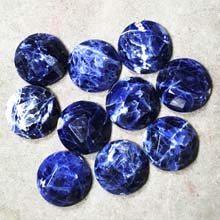 16MM FACETED ROUND CABOCHON SODLITE(6PCS/BAG)